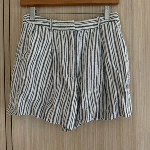 Abercrombie & Fitch Striped Cotton-Blend Women’s Shorts in White and Blue